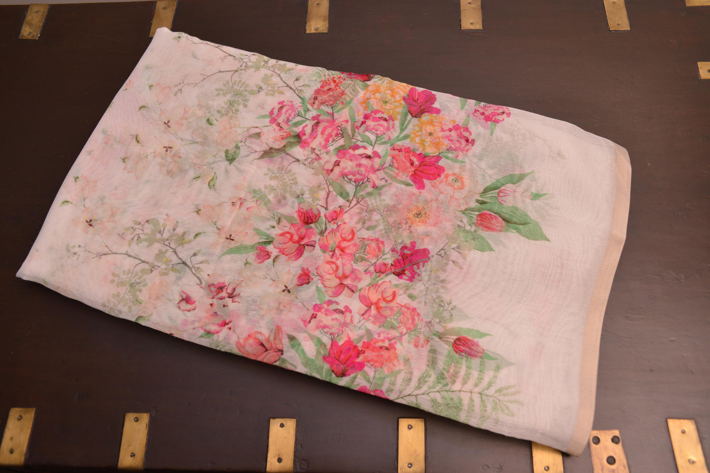 White Floral Saree