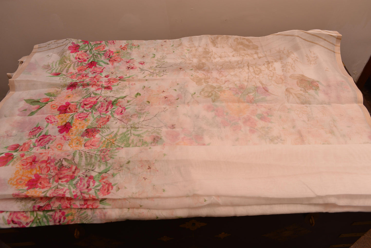 White Floral Saree